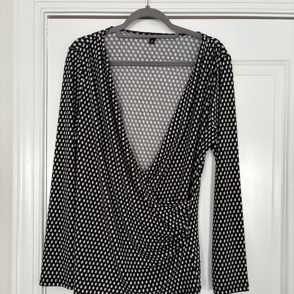 New Ann Taylor Fixed Wrap Front Long-Sleeve Top - Picture 1 of 6